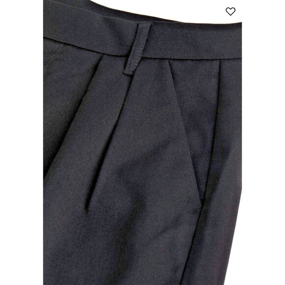 H&M DIVIDED Dress Pants Black Wide Leg Pleated Women's 4 Relaxed Casual Mid Rise - Picture 4 of 13